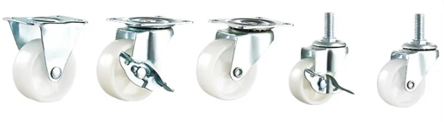 White lightweight casters
